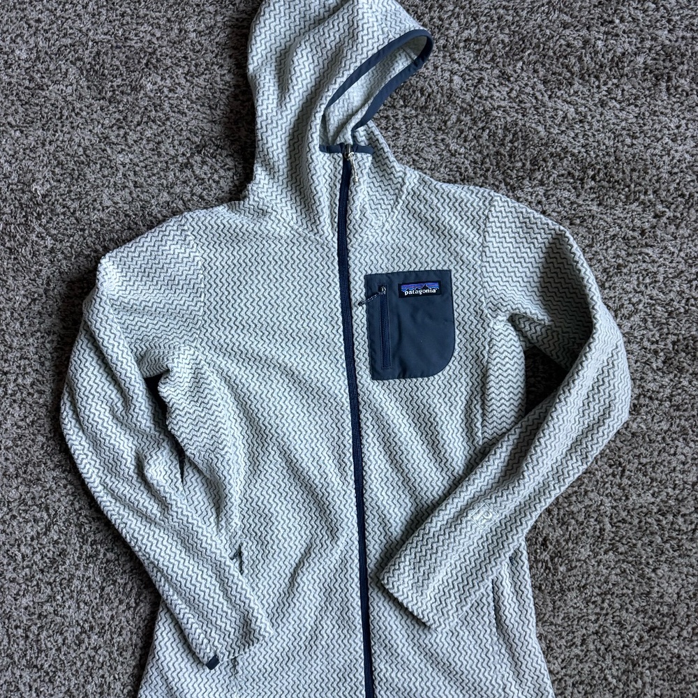 Women's Patagonia R1® Air Fleece Full-Zip Hoody, White, Medium